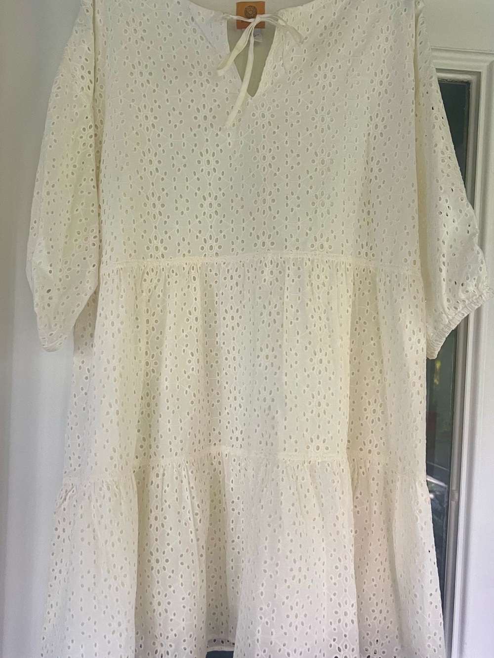 Ruby Rd. Cream Eyelet Tiered Tunic Dress